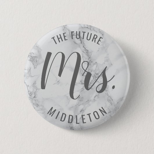 Gray Marble - Future Mrs. Ronde Button 5,7 Cm (Voorkant)