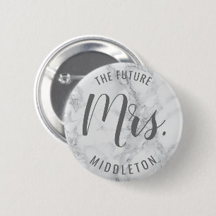 Gray Marble - Future Mrs. Ronde Button 5,7 Cm