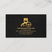 Gray Marble Grunge Golden Arrows Chauffeur Taxi Visitekaartje (Achterkant)