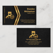Gray Marble Grunge Golden Arrows Chauffeur Taxi Visitekaartje (Voorkant / Achterkant)