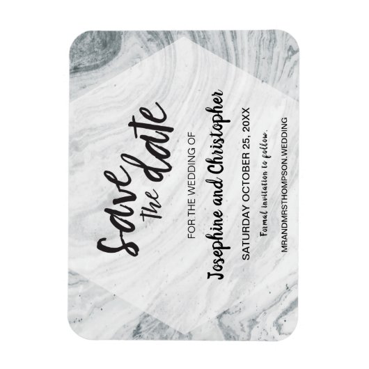 Gray Marble Modern Wedding Save the date Magneet (Verticaal)