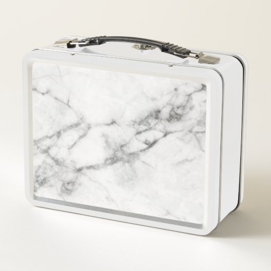 Gray Marble Personalized Lunch Box (Achterkant)