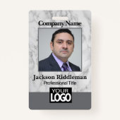 Gray Marble Photo and Logo Badge (Voorkant)