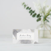 Gray Marble Swirls Substituto Teacher Visitekaartje (Staand voorkant)