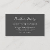 Gray Marble Swirls Substituto Teacher Visitekaartje (Achterkant)