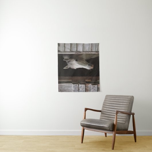 Gray Mare Horse Animals Wandkleed (In situ)