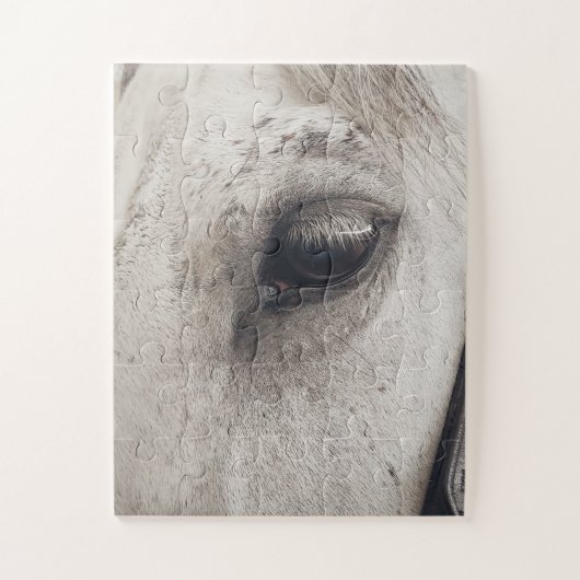 Gray Mare Horse, dichtbij oog Legpuzzel (Verticaal)