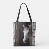 Gray Mare Horse Farm Animals Brown Tote Bag (Achterkant)