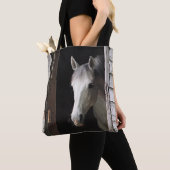 Gray Mare Horse Farm Animals Brown Tote Bag (Dichtbij)