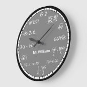 Gray Math Equations Custom Large Clock Grote Klok (Hoek)