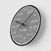 Gray Math Equations Custom Large Clock Ronde Klok (Hoek)