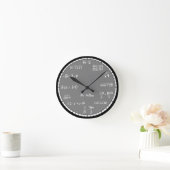 Gray Math Equations Custom Large Clock Ronde Klok (Huis)