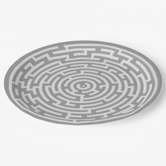 Gray Maze Papieren Bordje (Gekanteld)
