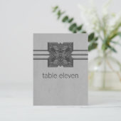 Gray Medallion Border Table Briefkaart (Staand voorkant)