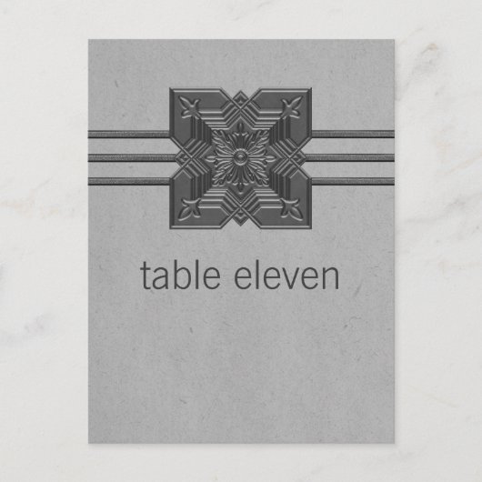 Gray Medallion Border Table Briefkaart (Voorkant)