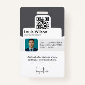 Gray |  medewerker ID Bedrijfsbeveiliging Badge (Achterkant)
