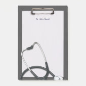 Gray Medical Klembord met Stethoscoop Post-it® Notes (Voorkant)