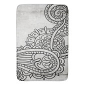 Gray Mehndi Motif Bath Mat (Voorkant Verticaal)