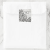 Gray Mehndi Motif Bookplate Stickers (Tas)