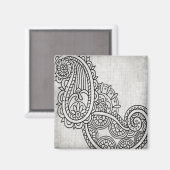 Gray Mehndi Motif Magnet (Voorkant / Achterkant)