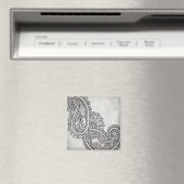 Gray Mehndi Motif Magnet (Insitu (Vaatwasser))