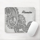 Gray Mehndi Motif Mousepad Muismat (Met muis)