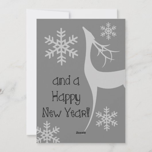 Gray Merry kerstfoto Kaart feestdag (Achterkant)