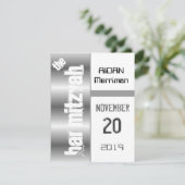 Gray Metallic Bar Mitzvah Kaart (Staand voorkant)