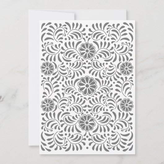 Gray Mexican Talavera trouwuitnodiging Aankondiging (Achterkant)