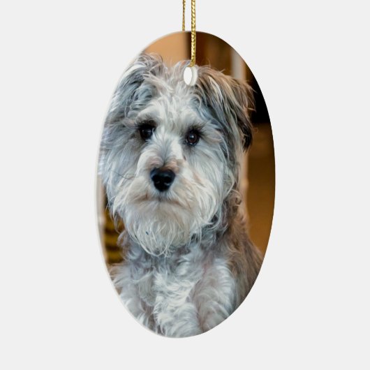 Gray Miniature Schnauzer Keramisch Ornament (Rechts)