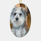 Gray Miniature Schnauzer Keramisch Ornament (Links)