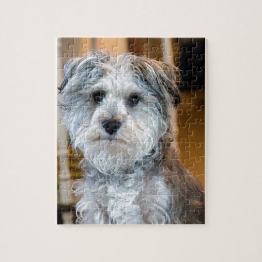 Gray Miniature Schnauzer Legpuzzel (Verticaal)