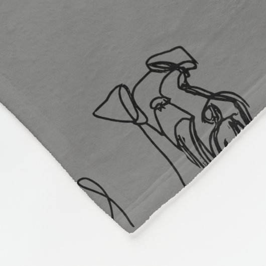 Gray Miniature Schnauzer Line Art 1-5 Fleece Deken (Hoek)