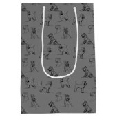 Gray Miniature Schnauzer Line Art 1-5 Medium Cadeauzakje (Achterkant)