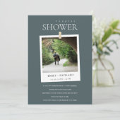 GRAY MINIMAAL AANGEPASTE FOTO-KOPPELS WINKELEN INV BEDANKKAART (Staand voorkant)