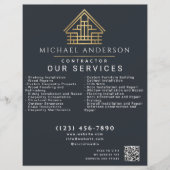 Gray Minimal Home Building Construction QR Code Flyer (Voorkant)