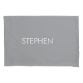 Gray minimalist custom name  kussensloop (Voorkant)