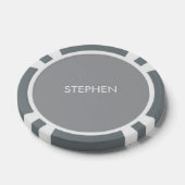 Gray minimalist custom name  poker chips (Enkel)
