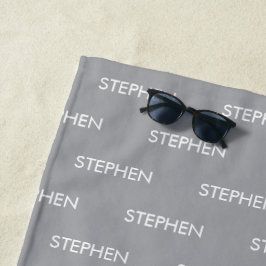 Gray minimalist custom name  strandlaken