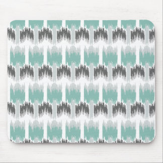Gray Mint Aqua Modern Abstract Floral Ikat Pattern Muismat