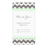Gray Mint Chevron Wedding Labels (Voorkant)