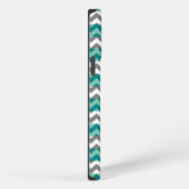 Gray Mint Chevron Zigzag iPhone Hoesje (Rechterkant)
