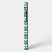 Gray Mint Chevron Zigzag iPhone Hoesje (Linkerkant)