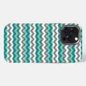Gray Mint Chevron Zigzag iPhone Hoesje (Achterkant horizontaal)