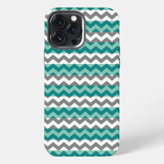Gray Mint Chevron Zigzag iPhone Hoesje (Achterkant)