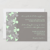 Gray Mint Floral Foto Weddenschap Kaarten (Voorkant)