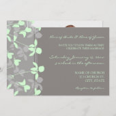 Gray Mint Floral Foto Weddenschap Kaarten (Voorkant / Achterkant)