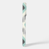 Gray & Mint Tribal Ikat Chevron Monogram Case-Mate iPhone Case (Achterkant / Rechts)