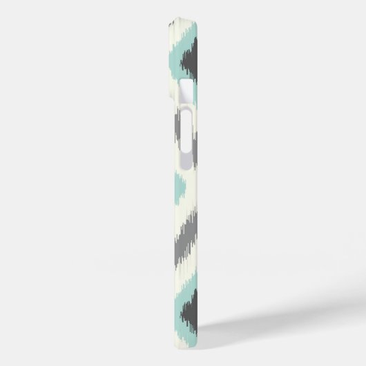 Gray & Mint Tribal Ikat Chevron Monogram Case-Mate iPhone Case (Achterkant / Links)