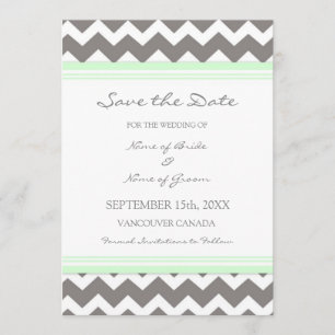 Gray MInt Wedding Save the Date Card